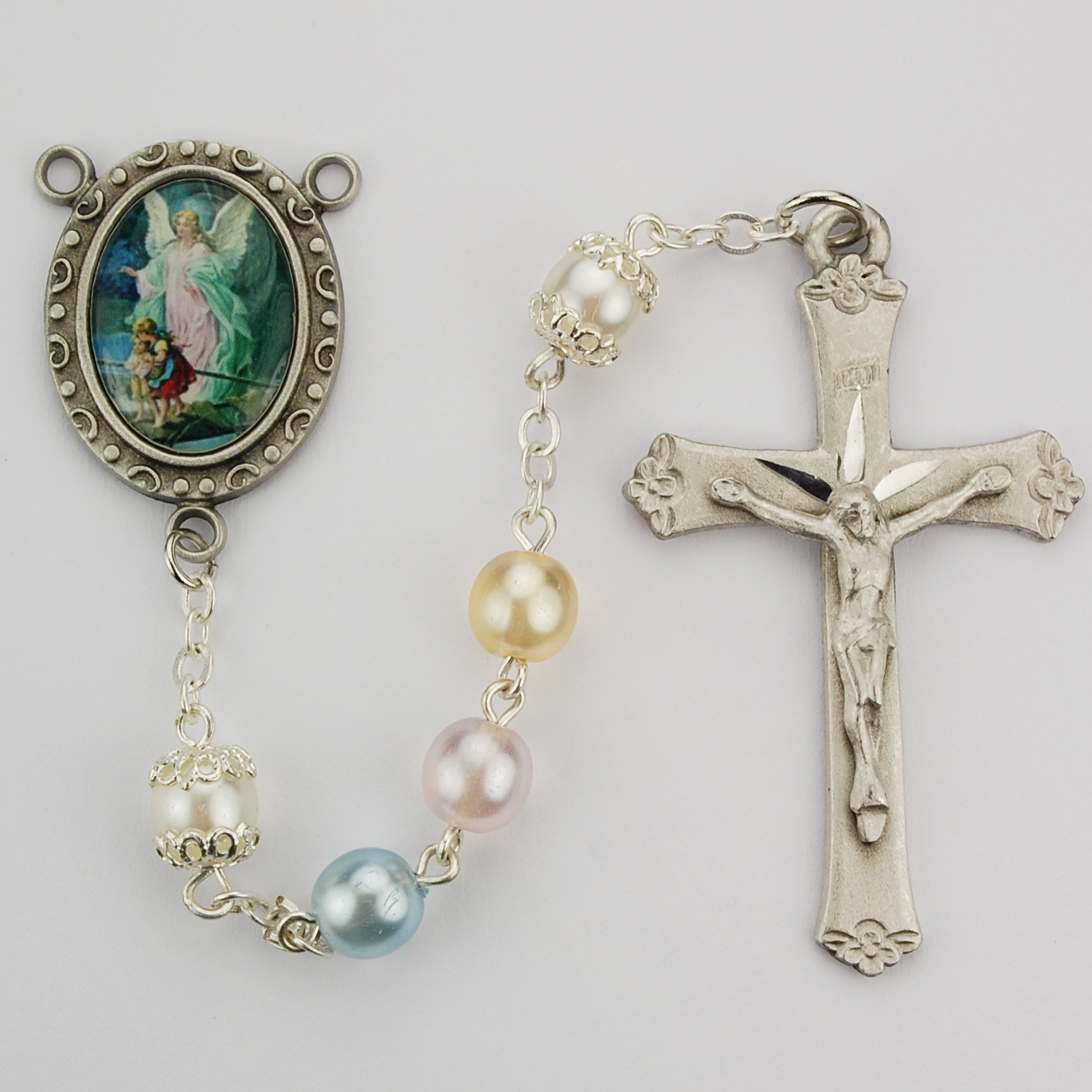 Multi Pearlized Guardian Angel Rosary – christianapostles.com
