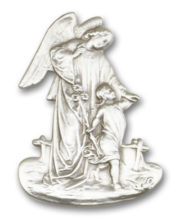 Antique Silver Guardian Angel Visor Clip