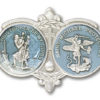 Antique Silver St Christopher / St Michael Visor Clip