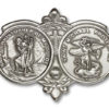 Antique Silver St. Christopher / St Michael Visor Clip