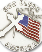 Antique Silver God Bless America Visor Clip