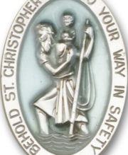 Antique Silver St. Christopher Visor Clip