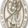 Antique Silver St. Christopher Visor Clip