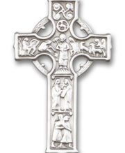 Antique Silver Celtic Cross Visor Clip