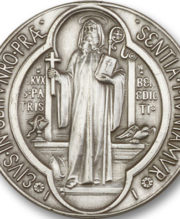Antique Silver St. Benedict Visor Clip