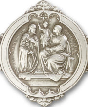 Antique Silver Holy Family Visor Clip