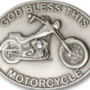 Antique Silver God Bless This Motorcycle Visor Clip