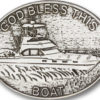 Antique Silver God Bless This Boat Visor Clip