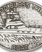 Antique Silver God Bless This Boat Visor Clip