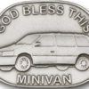 Antique Silver God Bless This Mini-Van Visor Clip