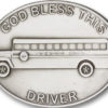 Antique Silver God Bless This Bus Driver Visor Clip