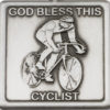 Antique Silver God Bless This Cyclist Visor Clip