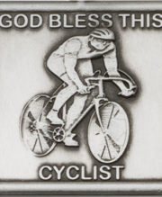 Antique Silver God Bless This Cyclist Visor Clip