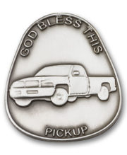 Antique Silver God Bless This Pickup Visor Clip
