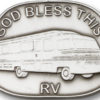 Antique Silver God Bless This Rv Visor Clip