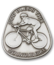 Antique Silver God Bless This Mountain Bike Visor Clip