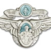 Antique Silver O/L of the Highway/St Joseph Visor Clip