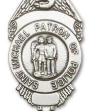Antique Silver St. Michael / Police Visor Clip