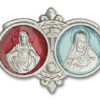 Antique Silver Jesus / Mary Visor Clip
