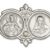 Antique Silver Jesus / Mary Visor Clip