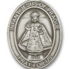 Antique Silver Infant of Prague Visor Clip