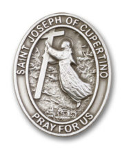 Antique Silver St. Joseph of Cupertinoy Visor Clip