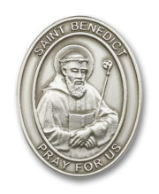 Antique Silver St. Benedict Visor Clip