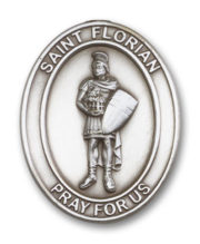 Antique Silver St. Florian Visor Clip