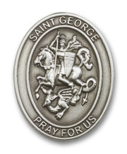 Antique Silver St. George Visor Clip