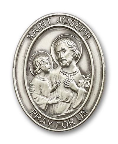 Antique Silver St. Joseph Visor Clip