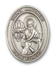 Antique Silver St. Matthew Visor Clip