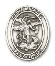 Antique Silver St. Michael the Archangel Visor Clip