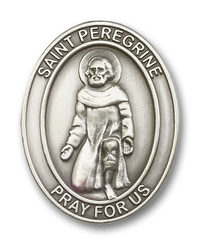 Antique Silver St. Peregrine Visor Clip