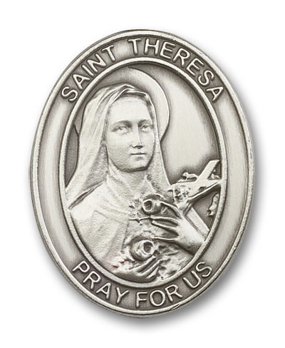 Antique Silver St. Theresa Visor Clip
