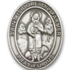 Antique Silver St. Isidore the Farmer Visor Clip