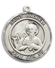 St. Andrew The Apostle Round Medal and Necklace