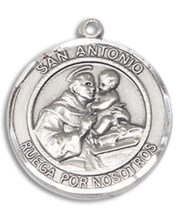 San Antonio Round Medal and Necklace Spanish