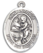 San Antonio Medal and Necklace Spanish