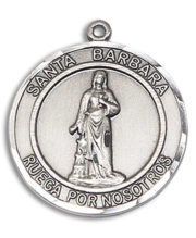 Santa Barbara Round Medal and Necklace Spanish