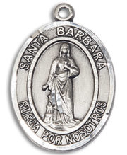 Santa Barbara Medal and Necklace Spanish