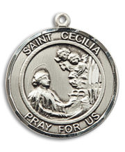 St. Cecilia Round Medal and Necklace