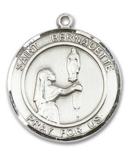 St. Bernadette Round Medal and Necklace