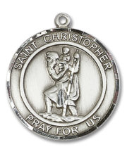 St. Christopher Round Medal and Necklace