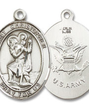 St. Christopher - Army Medal and Necklace