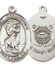St. Christopher - Coast Guard Medal and Necklace