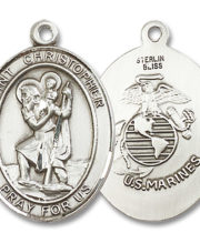 St. Christopher - Marines Medal and Necklace
