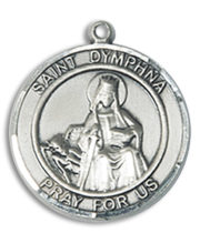 St. Dymphna Round Medal and Necklace