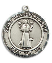 St. Francis Of Assisi Round Medal and Necklace