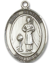 St. Genesius Of Rome Medal and Necklace