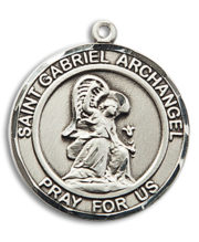 St. Gabriel The Archangel Round Medal and Necklace